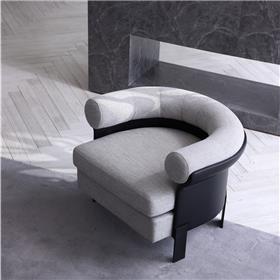 现代棉麻休闲椅